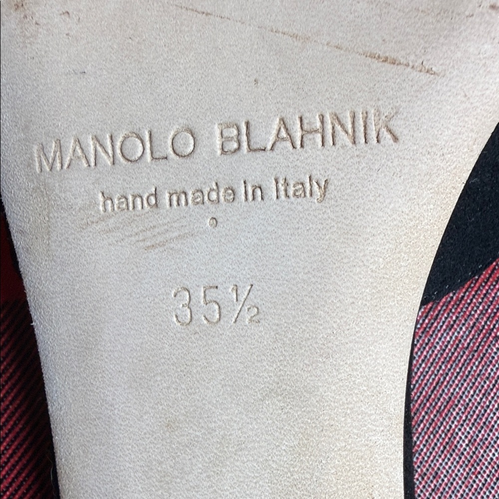 Manolo Blahnik Black Ruched Mules - Picture 4 of 4
